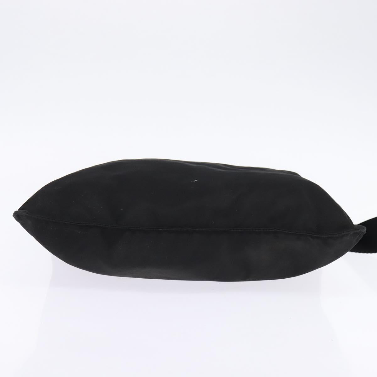 PRADA Shoulder Bag Nylon Black Silver Auth 142716