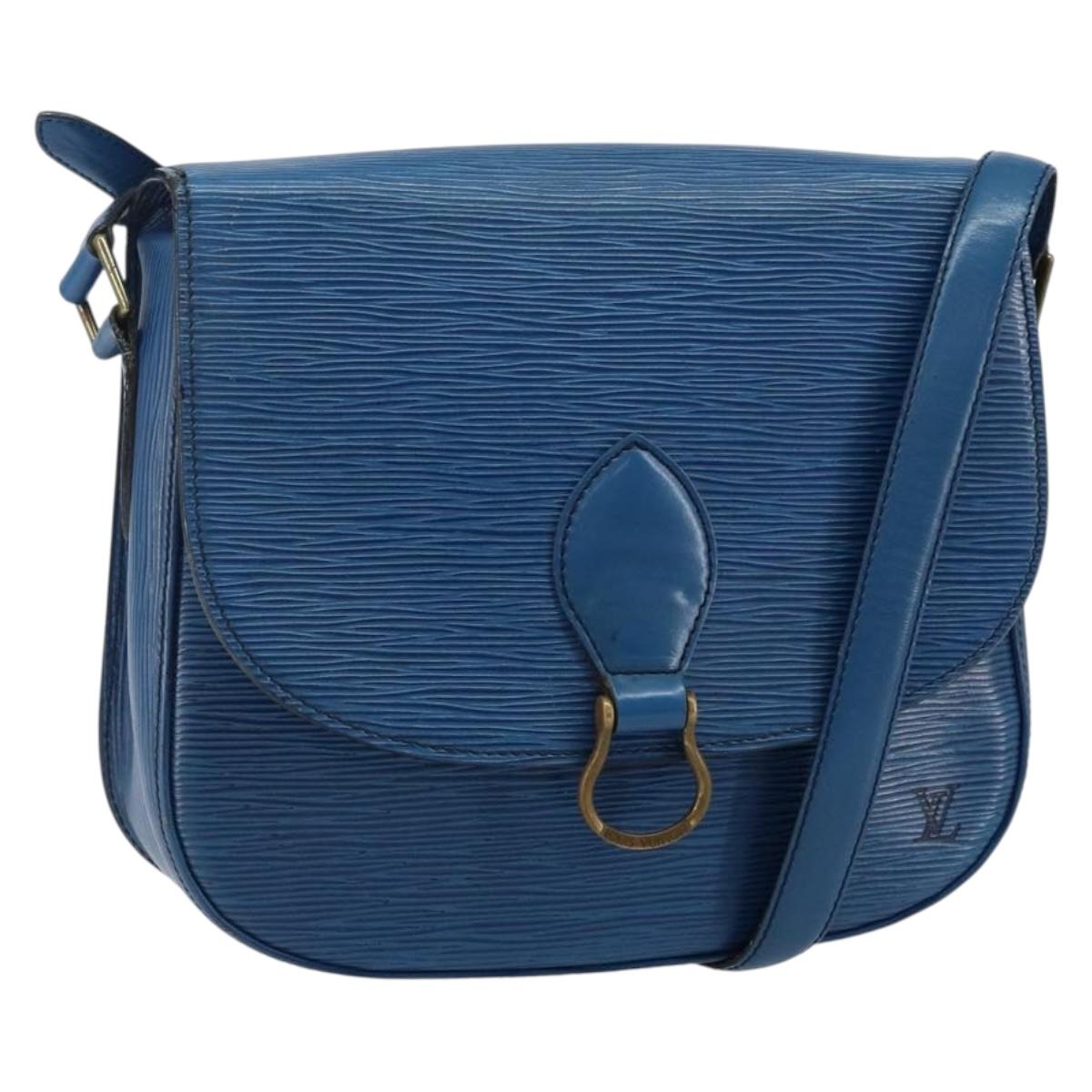 LOUIS VUITTON Epi Saint Cloud GM Shoulder Bag Toledo Blue M52195 LV Auth 142727