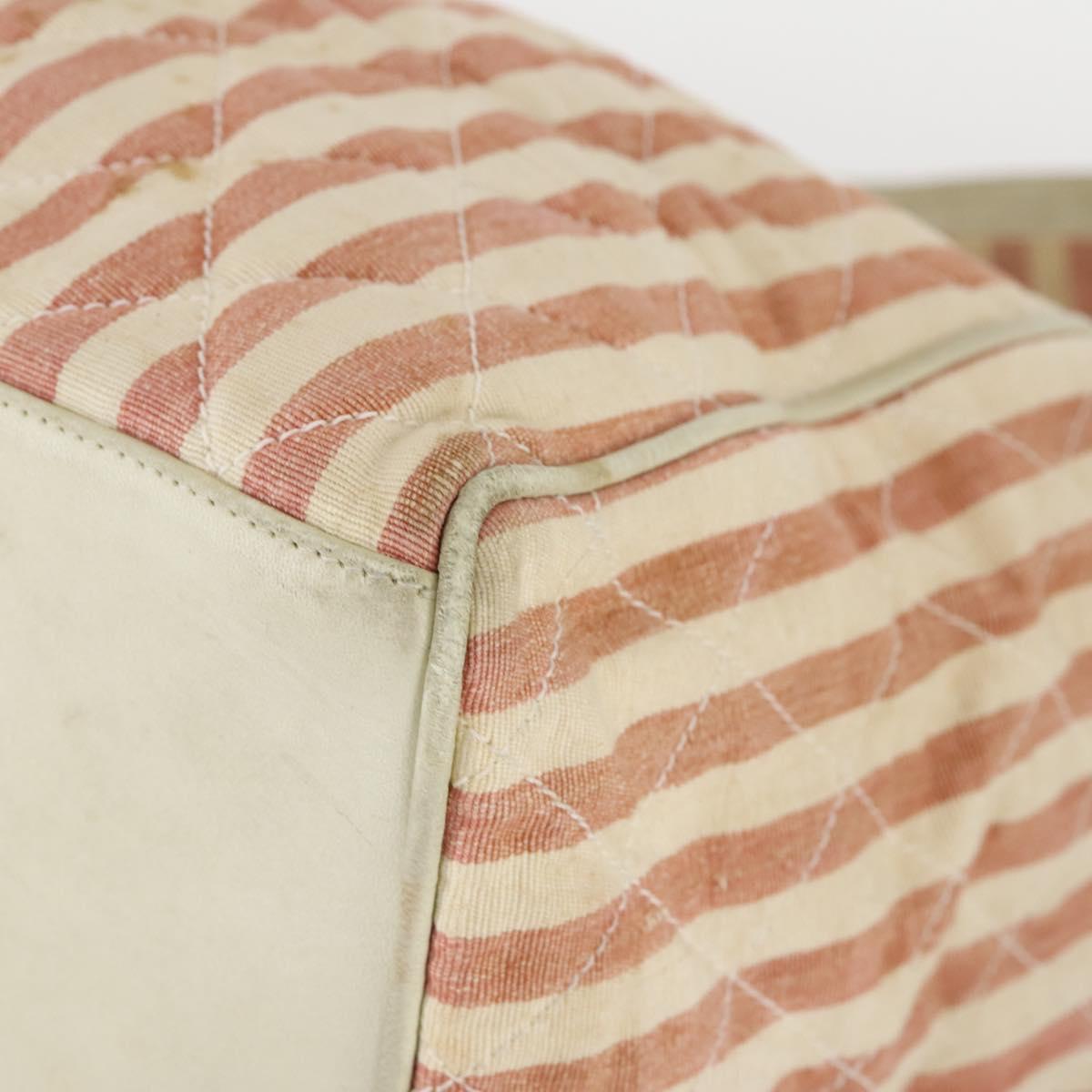 CHANEL Matelasse Tote Bag Canvas Red Gold CC Auth 142751