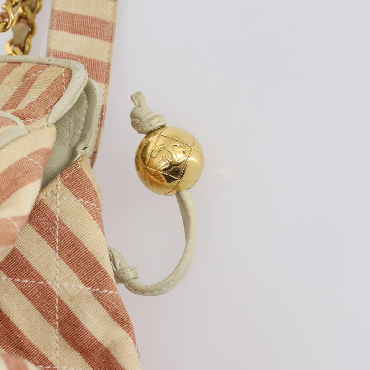 CHANEL Matelasse Tote Bag Canvas Red Gold CC Auth 142751