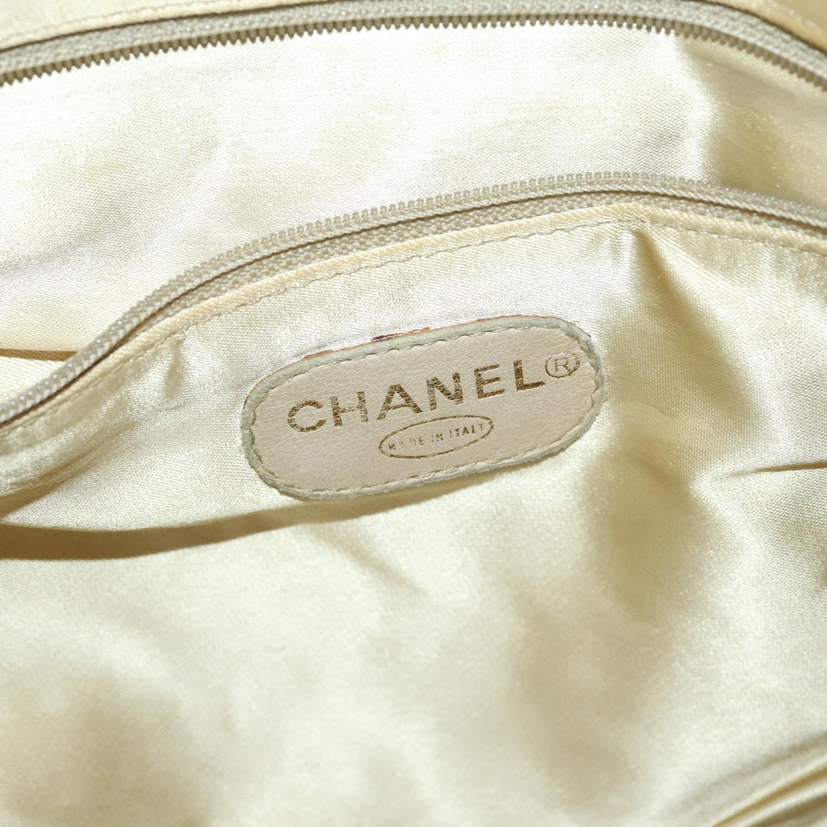 CHANEL Matelasse Tote Bag Canvas Red Gold CC Auth 142751