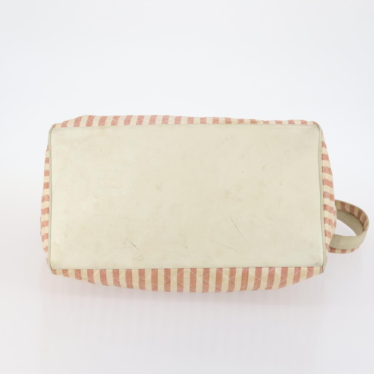 CHANEL Matelasse Tote Bag Canvas Red Gold CC Auth 142751