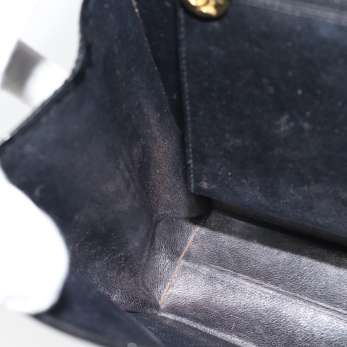 CHANEL Chain Shoulder Bag Patent leather Black Gold CC Auth 142755