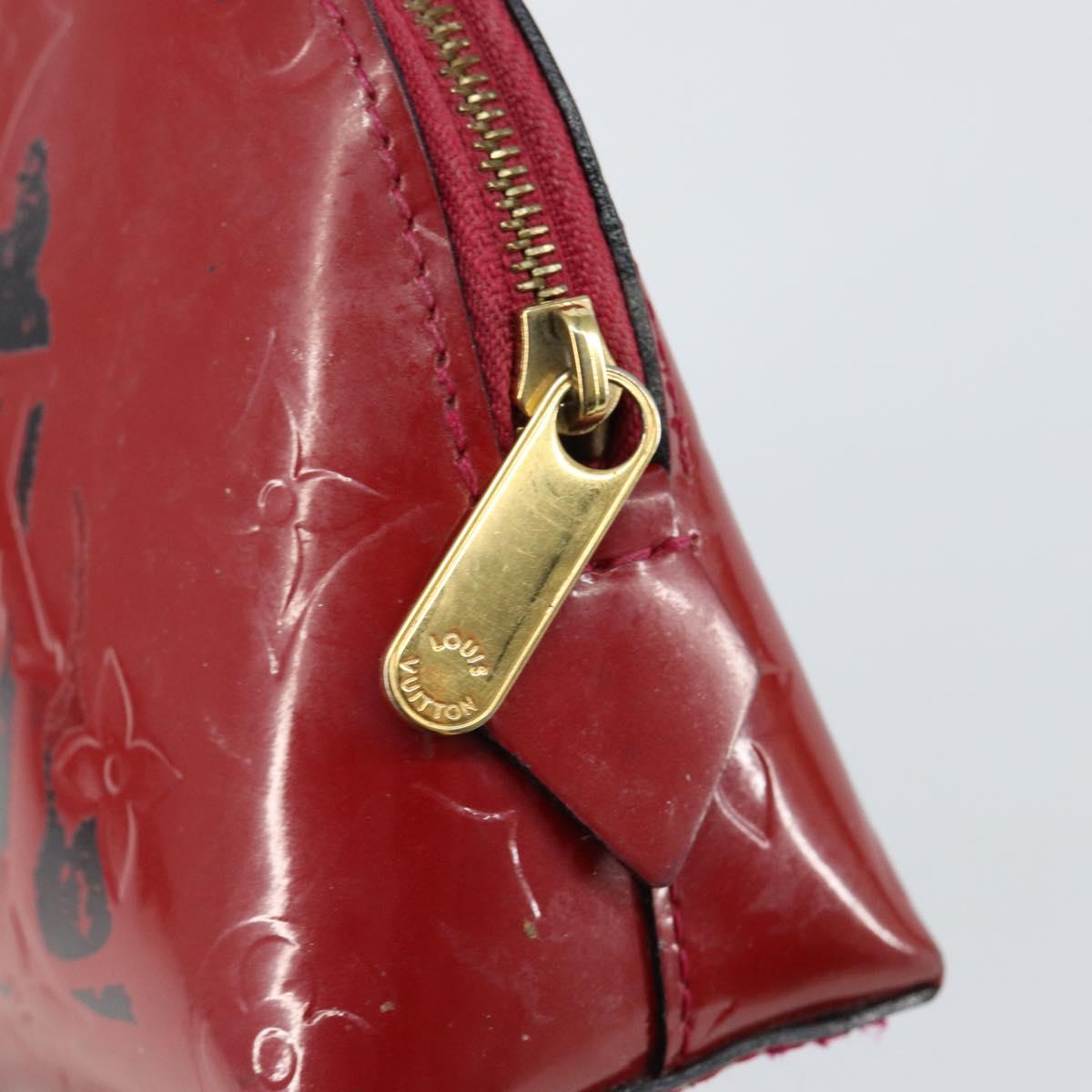 LOUIS VUITTON Vernis Pochette Cosmetic PM Rouge Grunadine M91746 LV Auth 142757