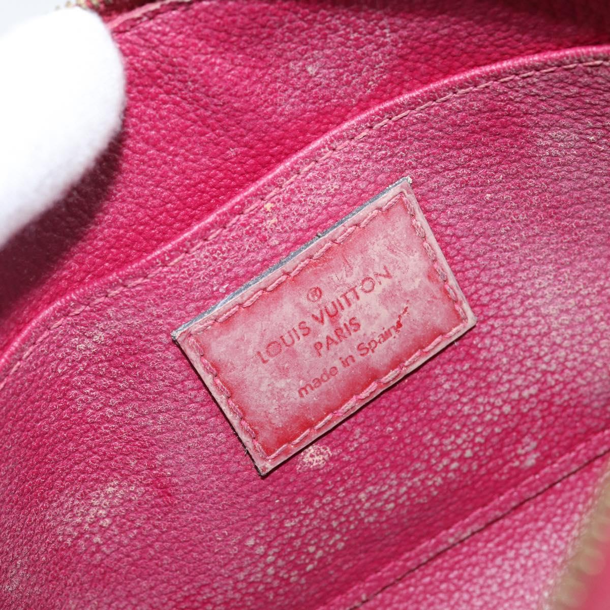 LOUIS VUITTON Vernis Pochette Cosmetic PM Rouge Grunadine M91746 LV Auth 142757