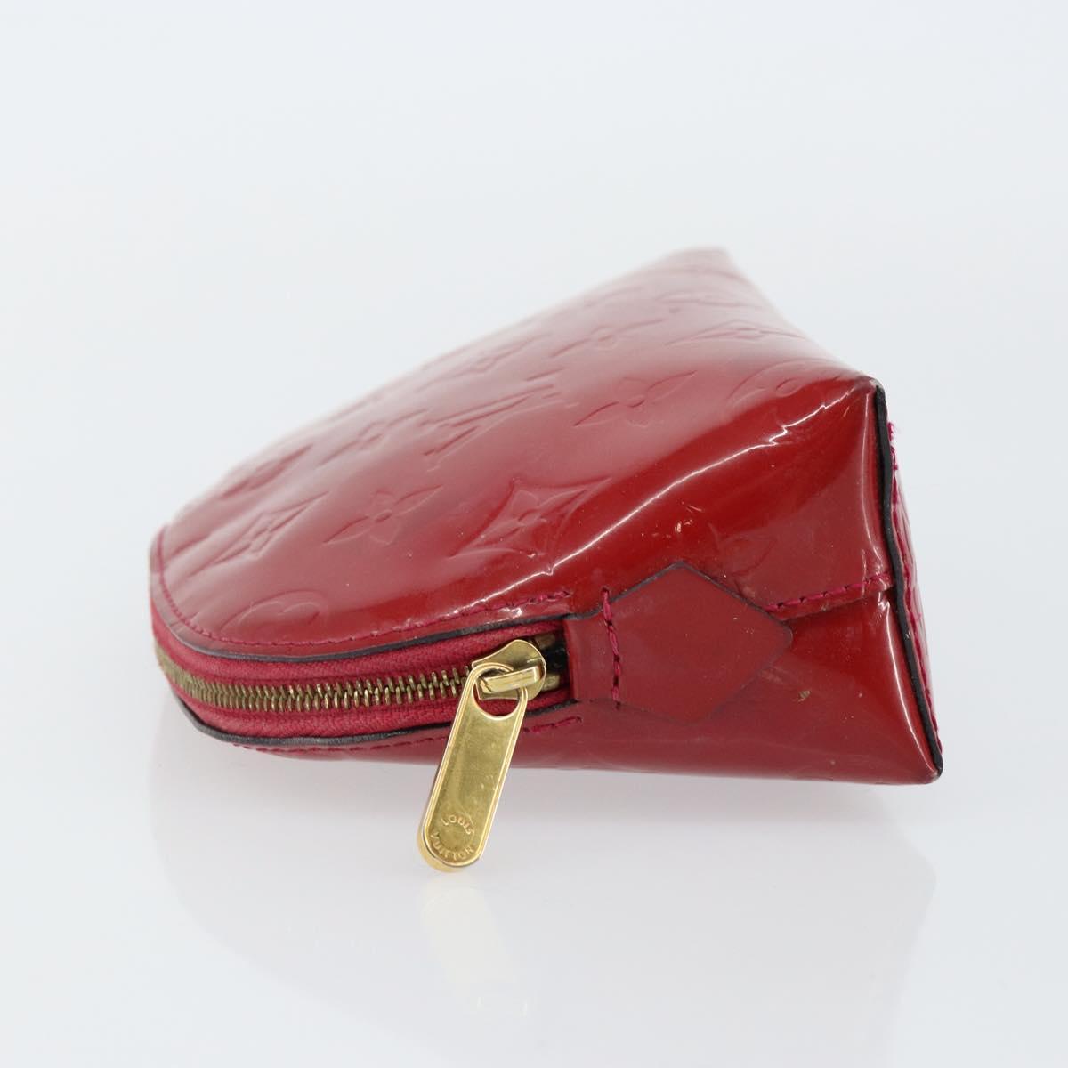 LOUIS VUITTON Vernis Pochette Cosmetic PM Rouge Grunadine M91746 LV Auth 142757
