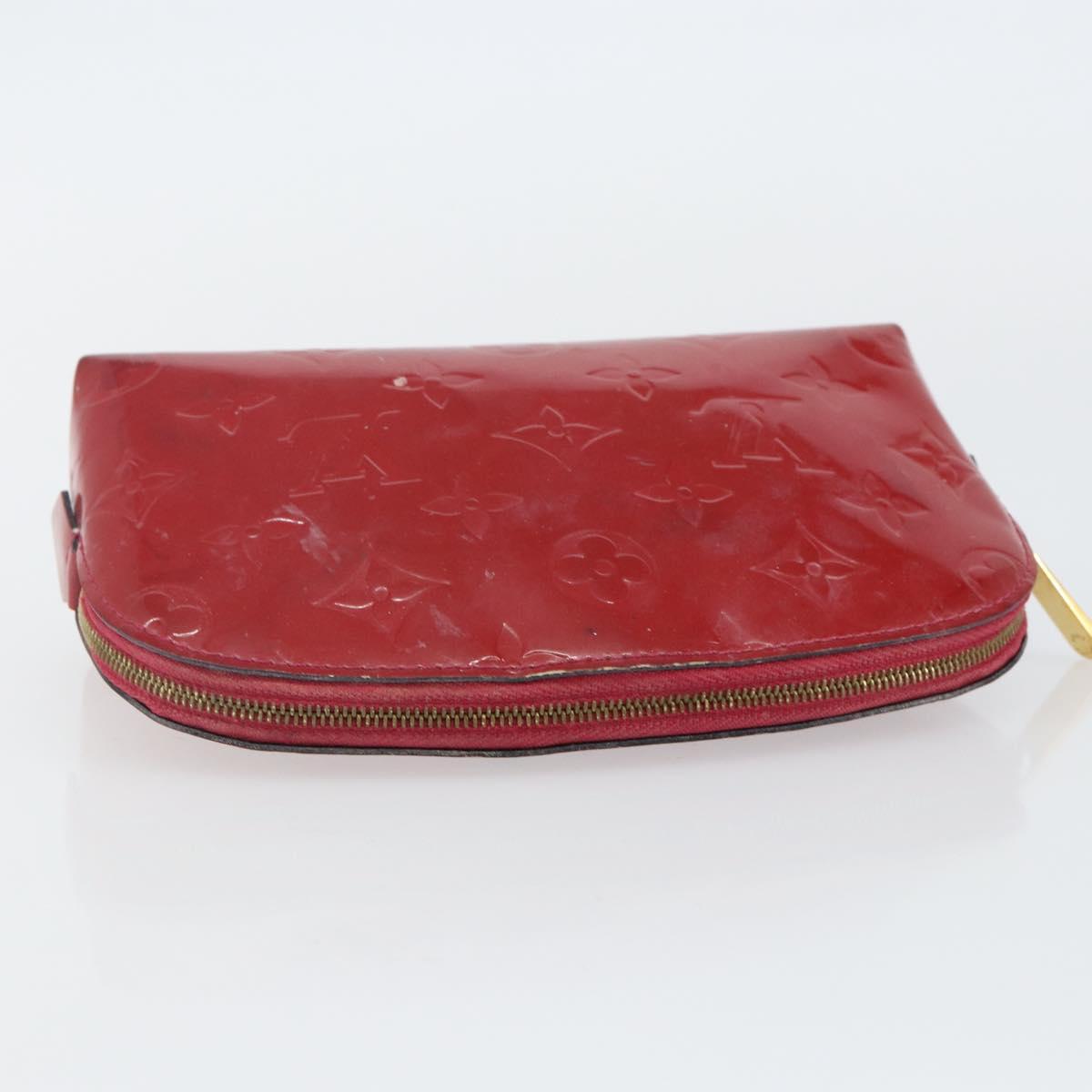 LOUIS VUITTON Vernis Pochette Cosmetic PM Rouge Grunadine M91746 LV Auth 142757