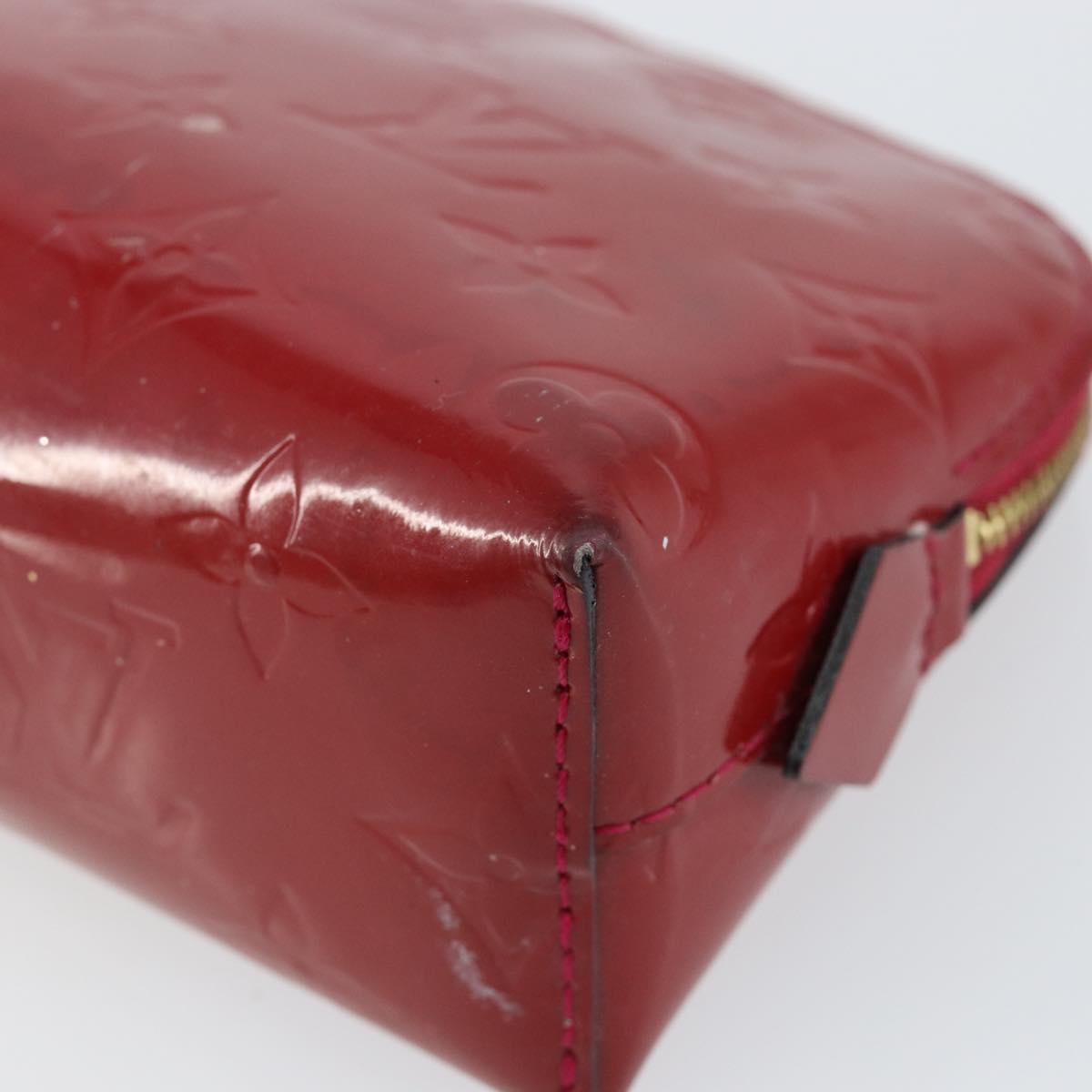 LOUIS VUITTON Vernis Pochette Cosmetic PM Rouge Grunadine M91746 LV Auth 142757