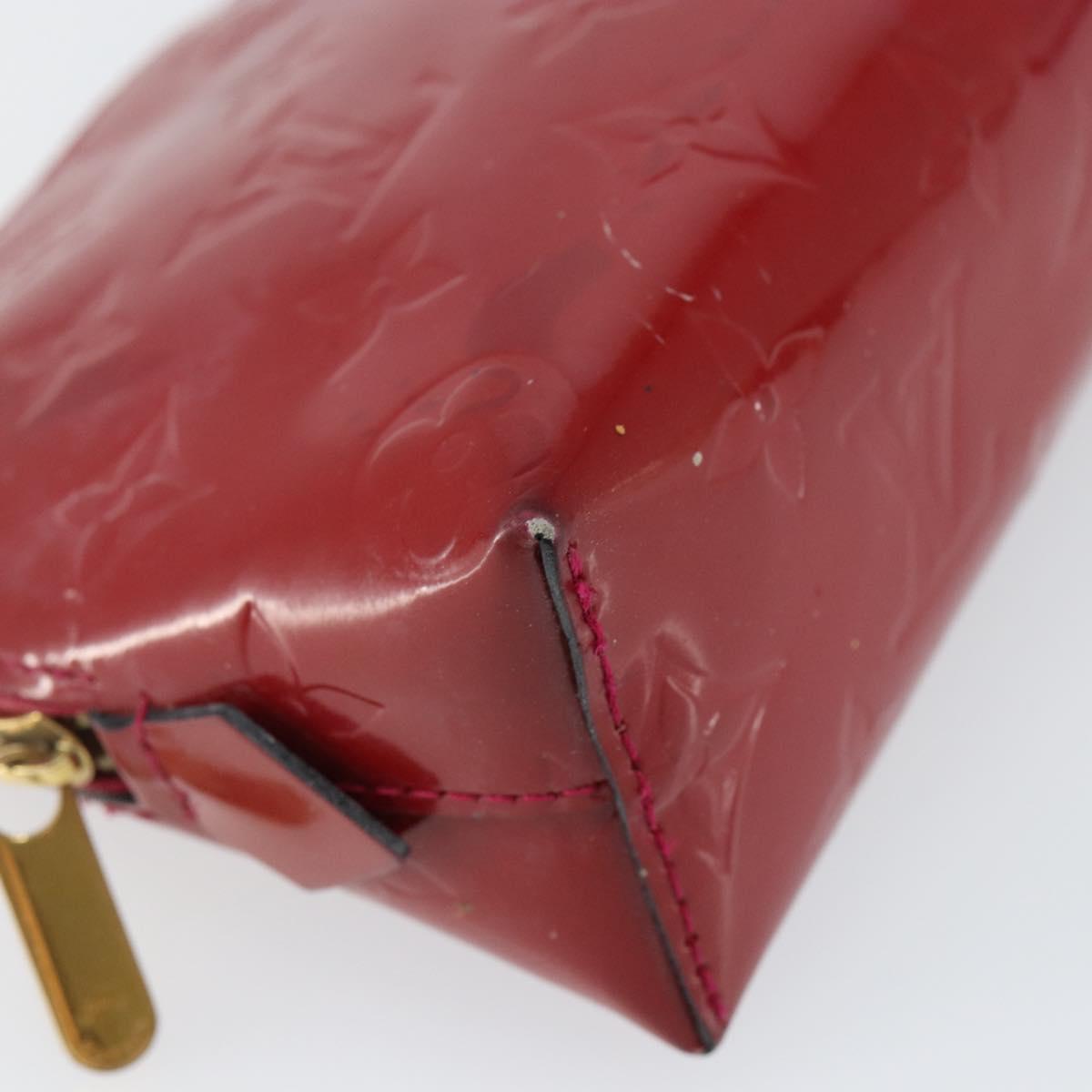LOUIS VUITTON Vernis Pochette Cosmetic PM Rouge Grunadine M91746 LV Auth 142757