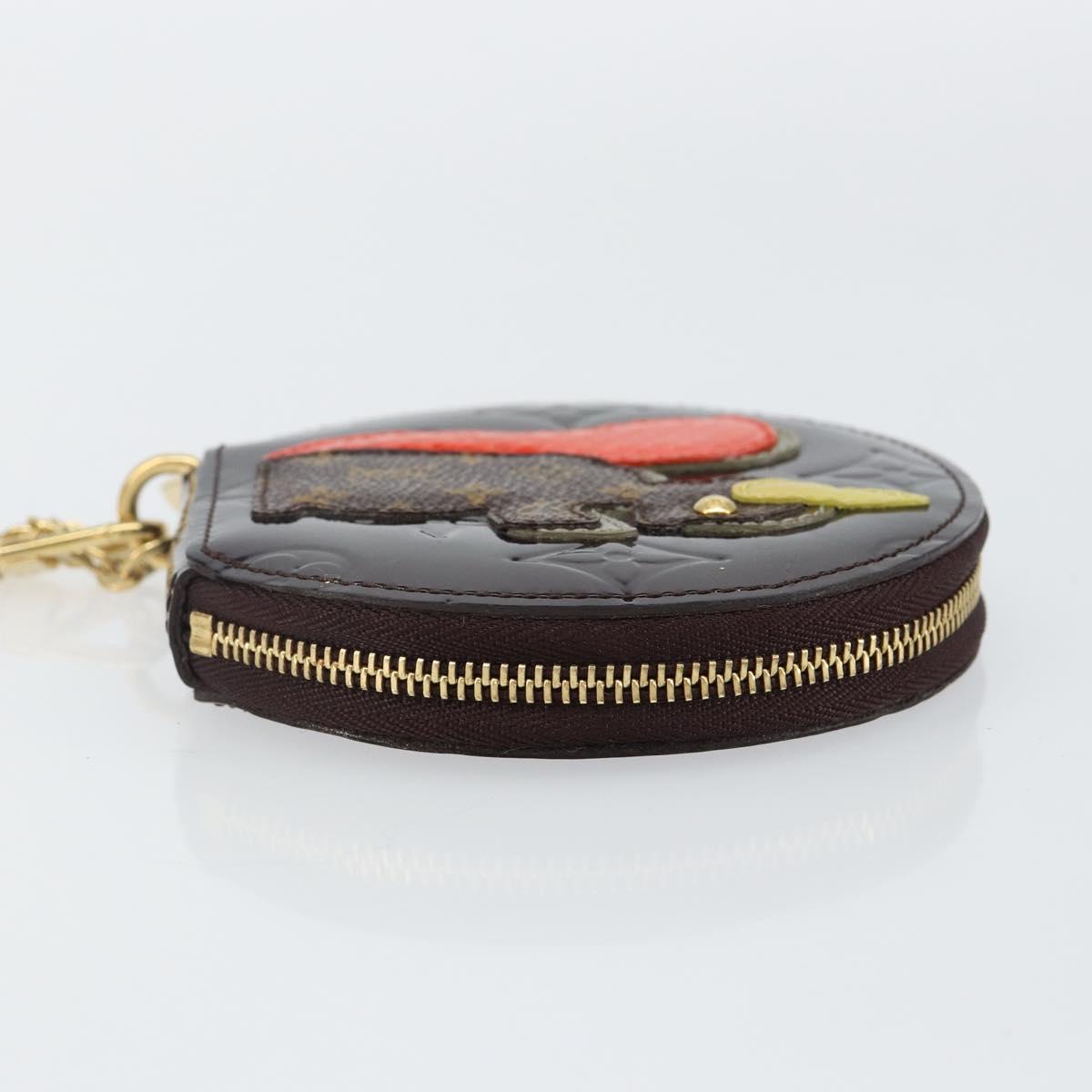 LOUIS VUITTON Vernis Porte Monnaie Ecruil Coin Purse Amarante M91386 Auth 142760