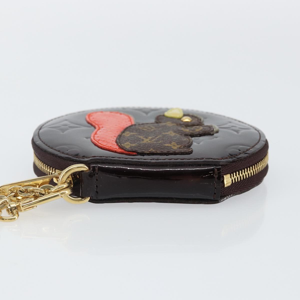 LOUIS VUITTON Vernis Porte Monnaie Ecruil Coin Purse Amarante M91386 Auth 142760