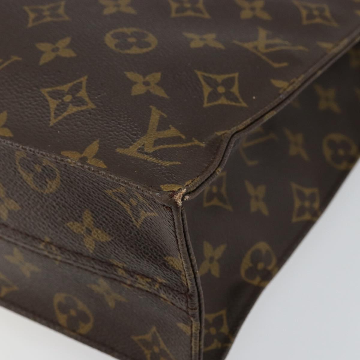 LOUIS VUITTON Monogram Sac Plat Hand Bag M51140 LV Auth 142770