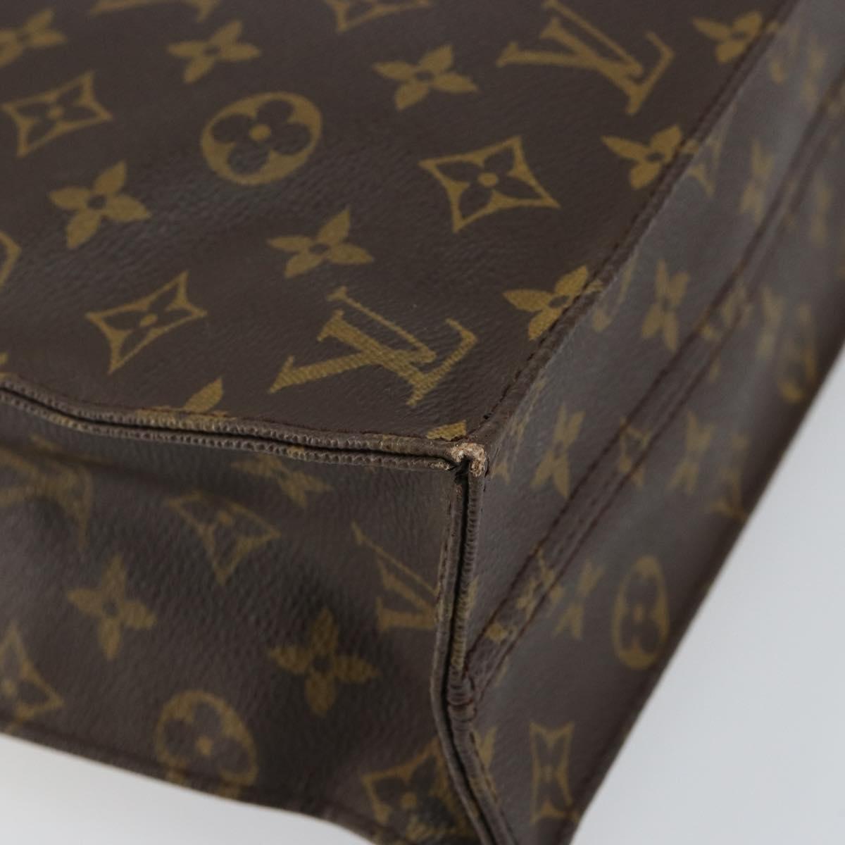 LOUIS VUITTON Monogram Sac Plat Hand Bag M51140 LV Auth 142770