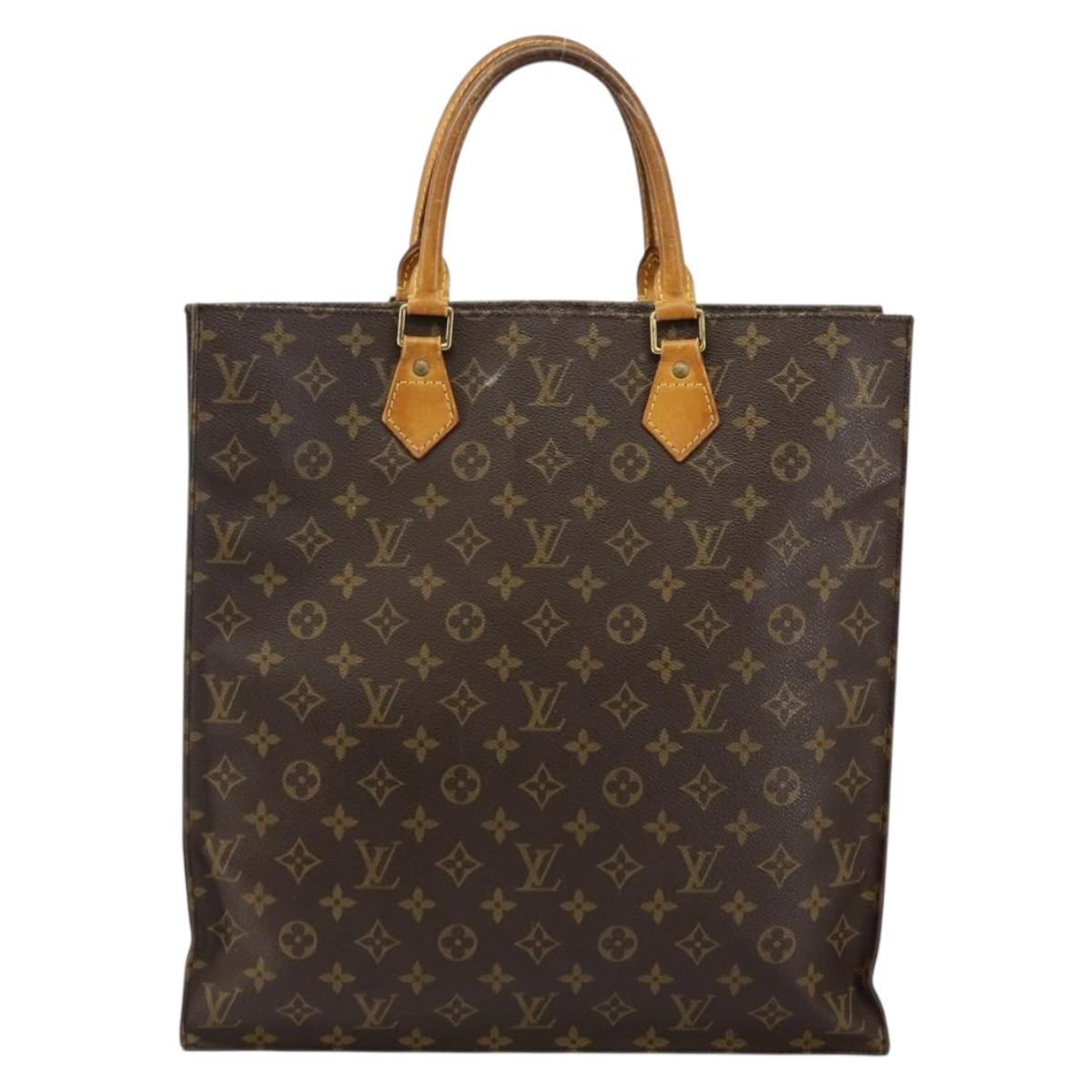LOUIS VUITTON Monogram Sac Plat Hand Bag M51140 LV Auth 142770