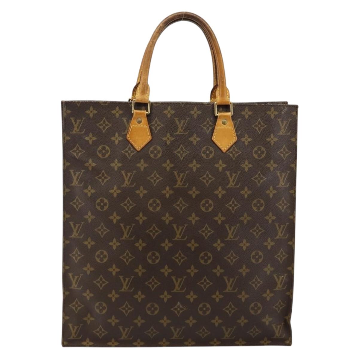 LOUIS VUITTON Monogram Sac Plat Hand Bag M51140 LV Auth 142770