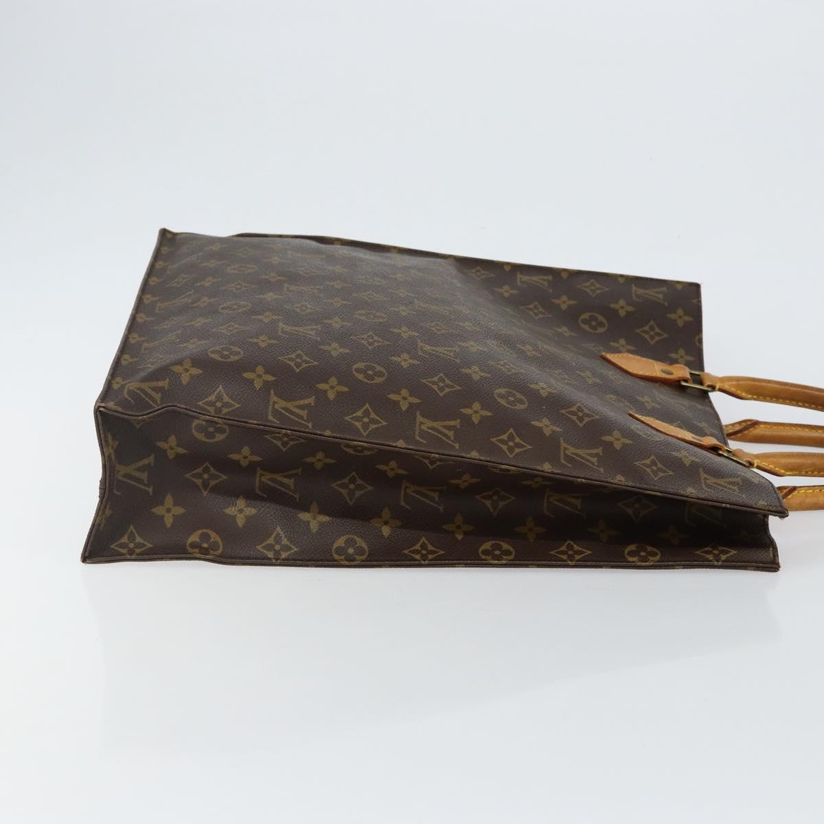 LOUIS VUITTON Monogram Sac Plat Hand Bag M51140 LV Auth 142770