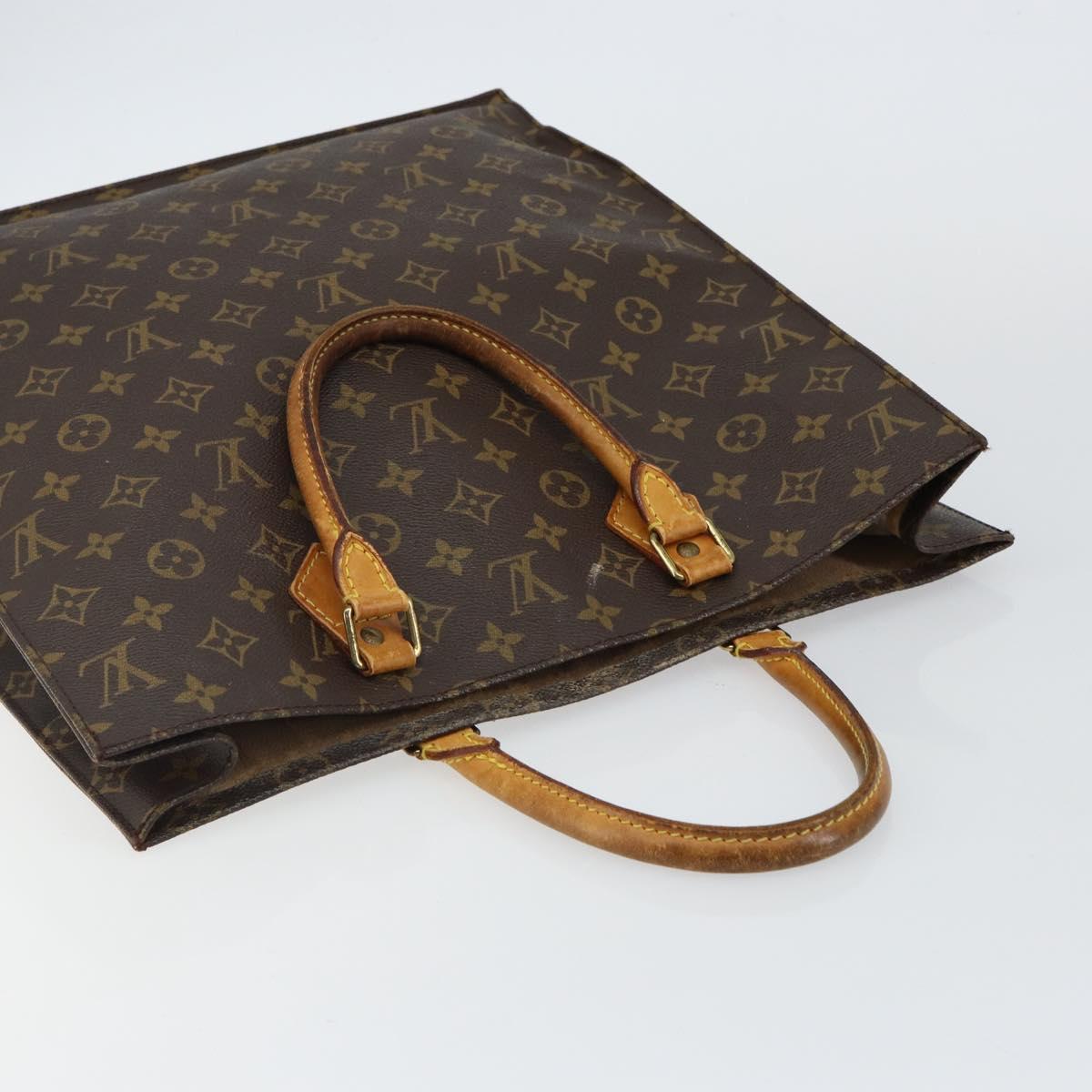LOUIS VUITTON Monogram Sac Plat Hand Bag M51140 LV Auth 142770