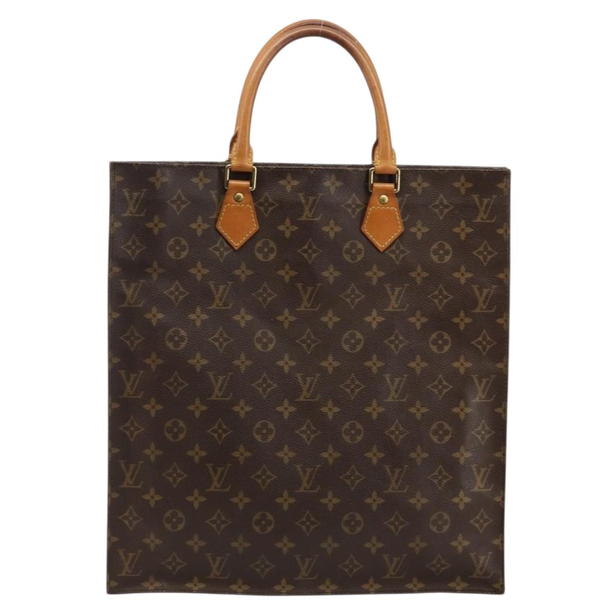 LOUIS VUITTON Monogram Sac Plat Hand Bag M51140 LV Auth 142771