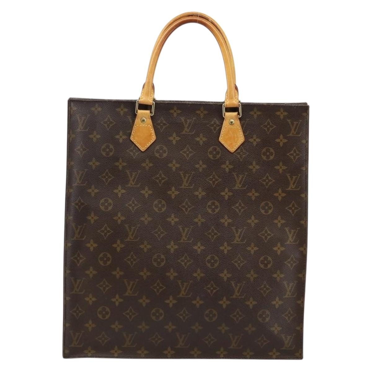 LOUIS VUITTON Monogram Sac Plat Hand Bag M51140 LV Auth 142772