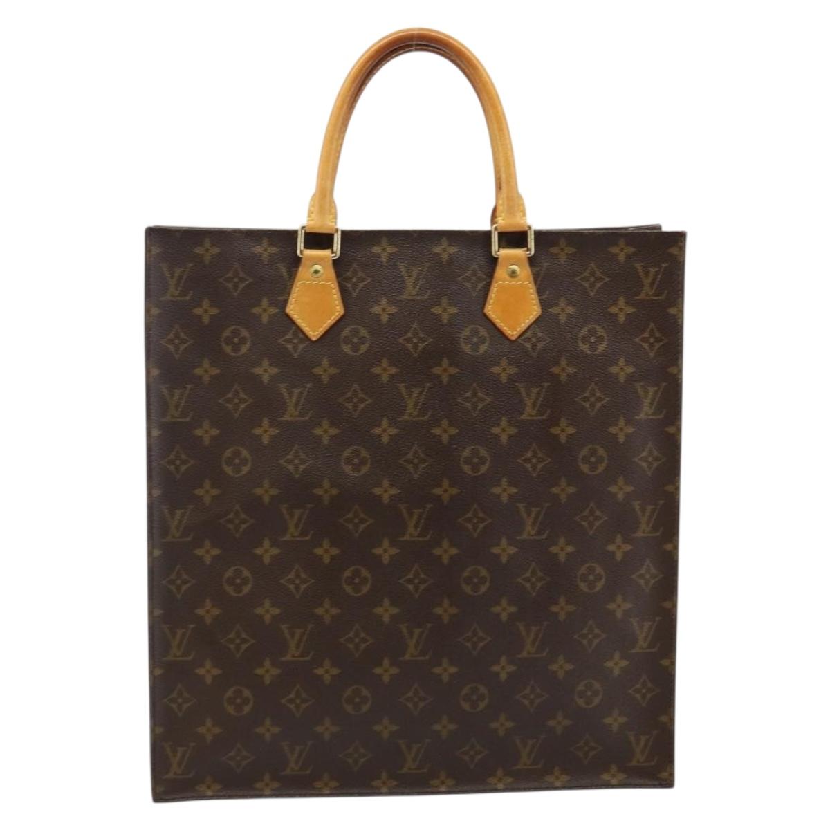 LOUIS VUITTON Monogram Sac Plat Hand Bag M51140 LV Auth 142772