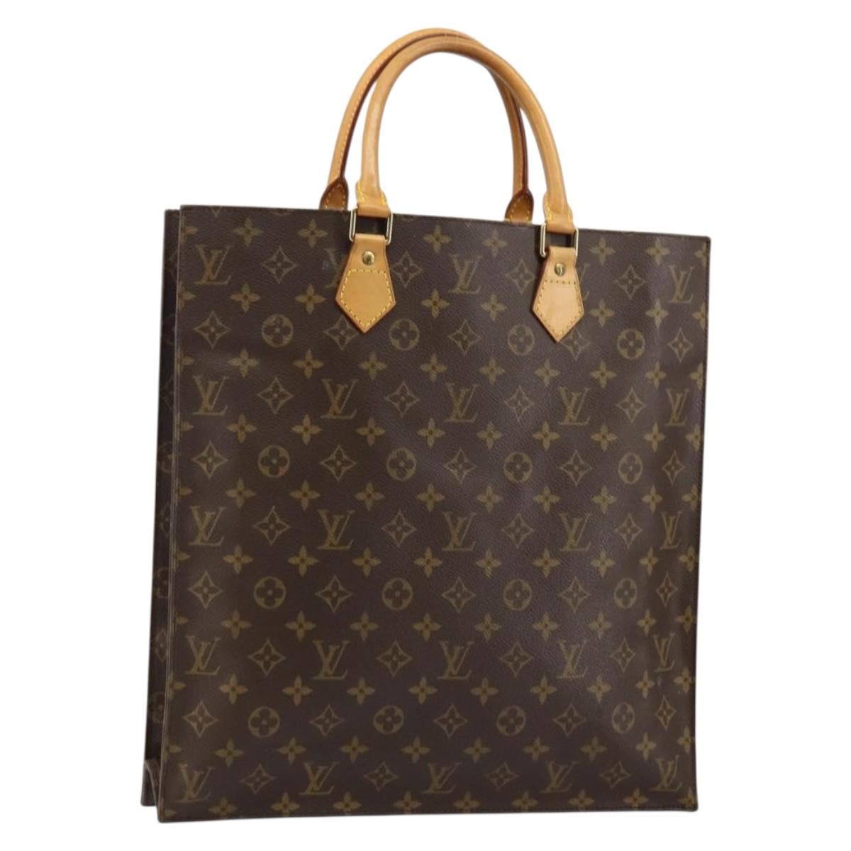 LOUIS VUITTON Monogram Sac Plat Hand Bag M51140 LV Auth 142773