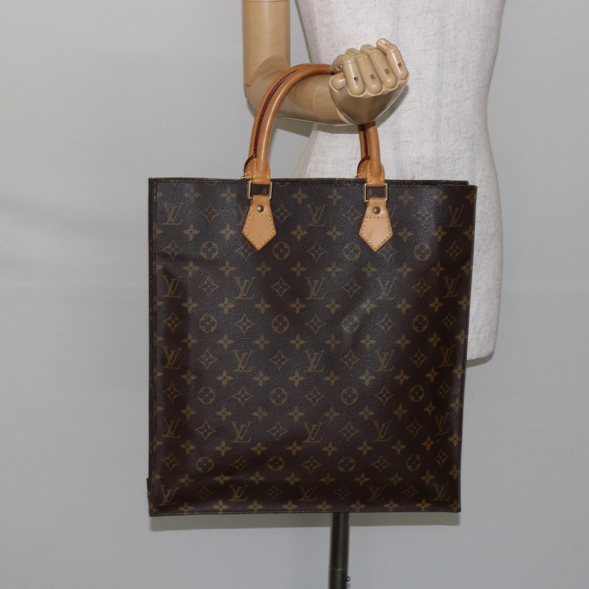 LOUIS VUITTON Monogram Sac Plat Hand Bag M51140 LV Auth 142773