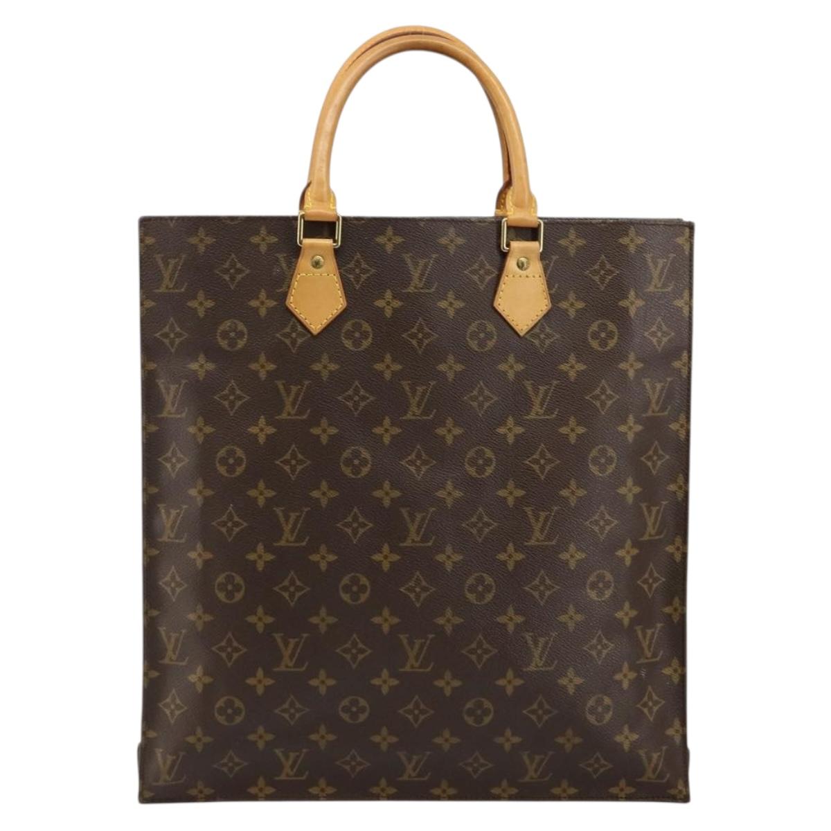 LOUIS VUITTON Monogram Sac Plat Hand Bag M51140 LV Auth 142773