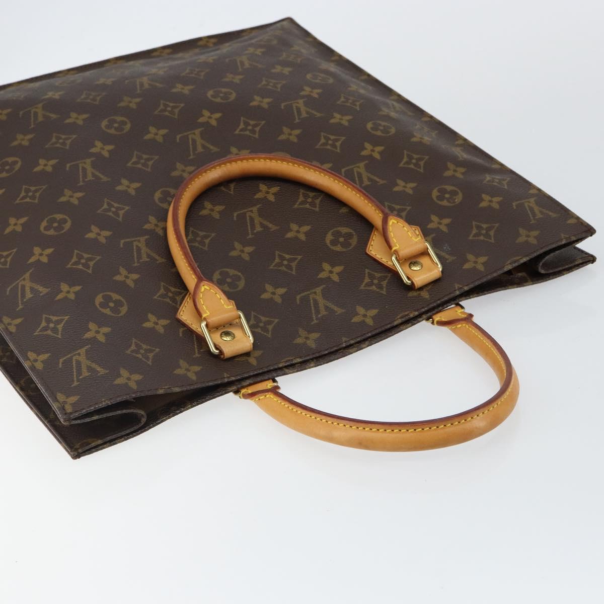 LOUIS VUITTON Monogram Sac Plat Hand Bag M51140 LV Auth 142773