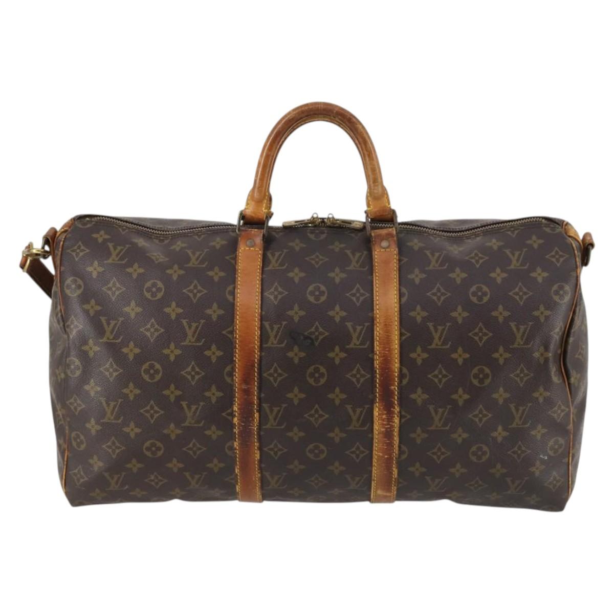 LOUIS VUITTON Monogram Keepall Bandouliere 50 Hand Bag M41416 LV Auth 142778