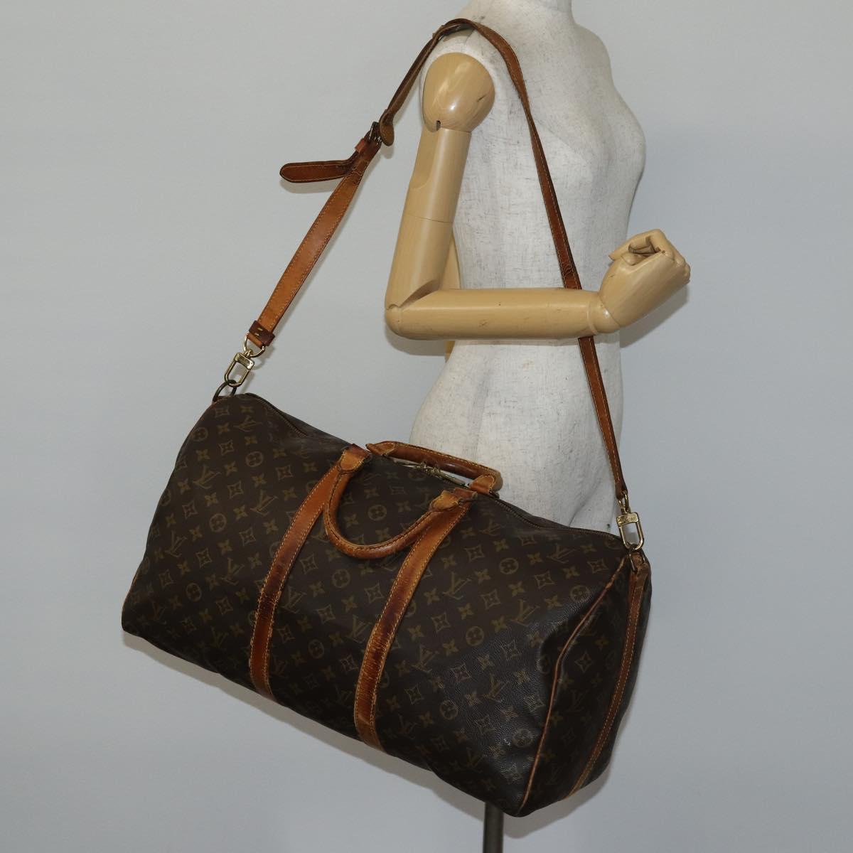 LOUIS VUITTON Monogram Keepall Bandouliere 50 Hand Bag M41416 LV Auth 142778