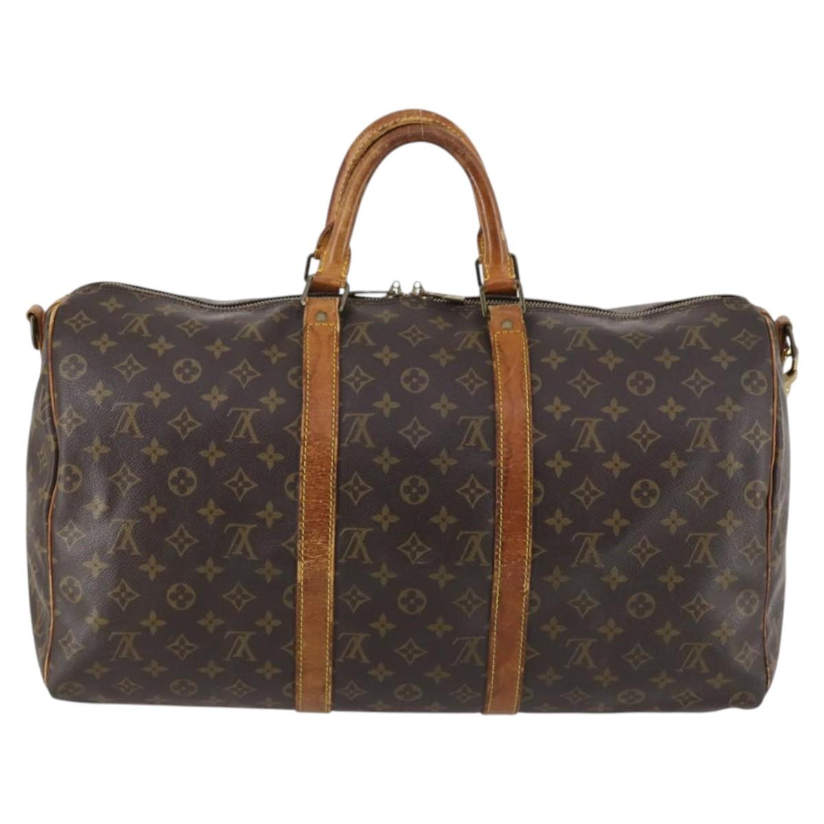 LOUIS VUITTON Monogram Keepall Bandouliere 50 Hand Bag M41416 LV Auth 142778