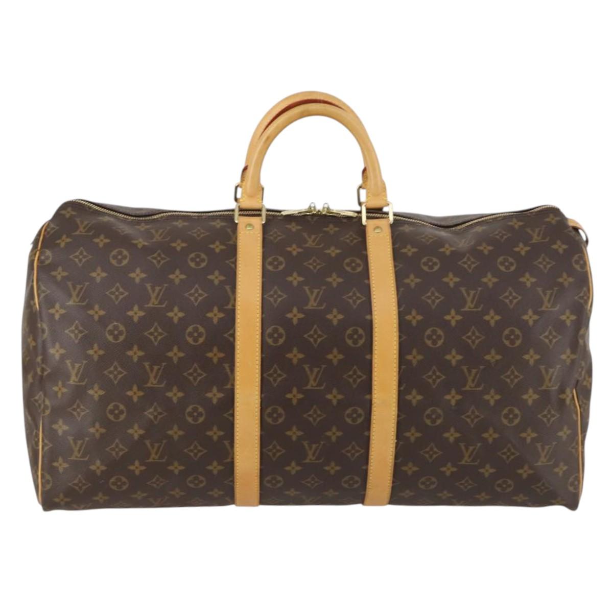 LOUIS VUITTON Monogram Keepall 55 Boston Bag M41424 LV Auth 142779