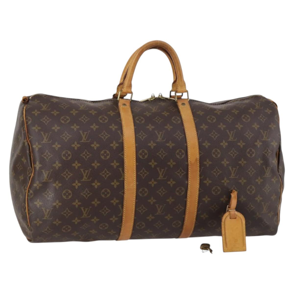 LOUIS VUITTON Monogram Keepall 55 Boston Bag M41424 LV Auth 142780