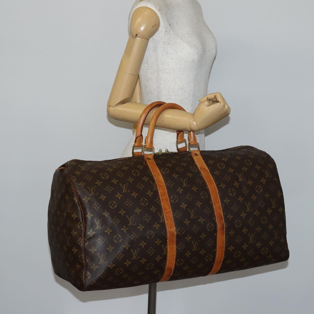 LOUIS VUITTON Monogram Keepall 55 Boston Bag M41424 LV Auth 142781
