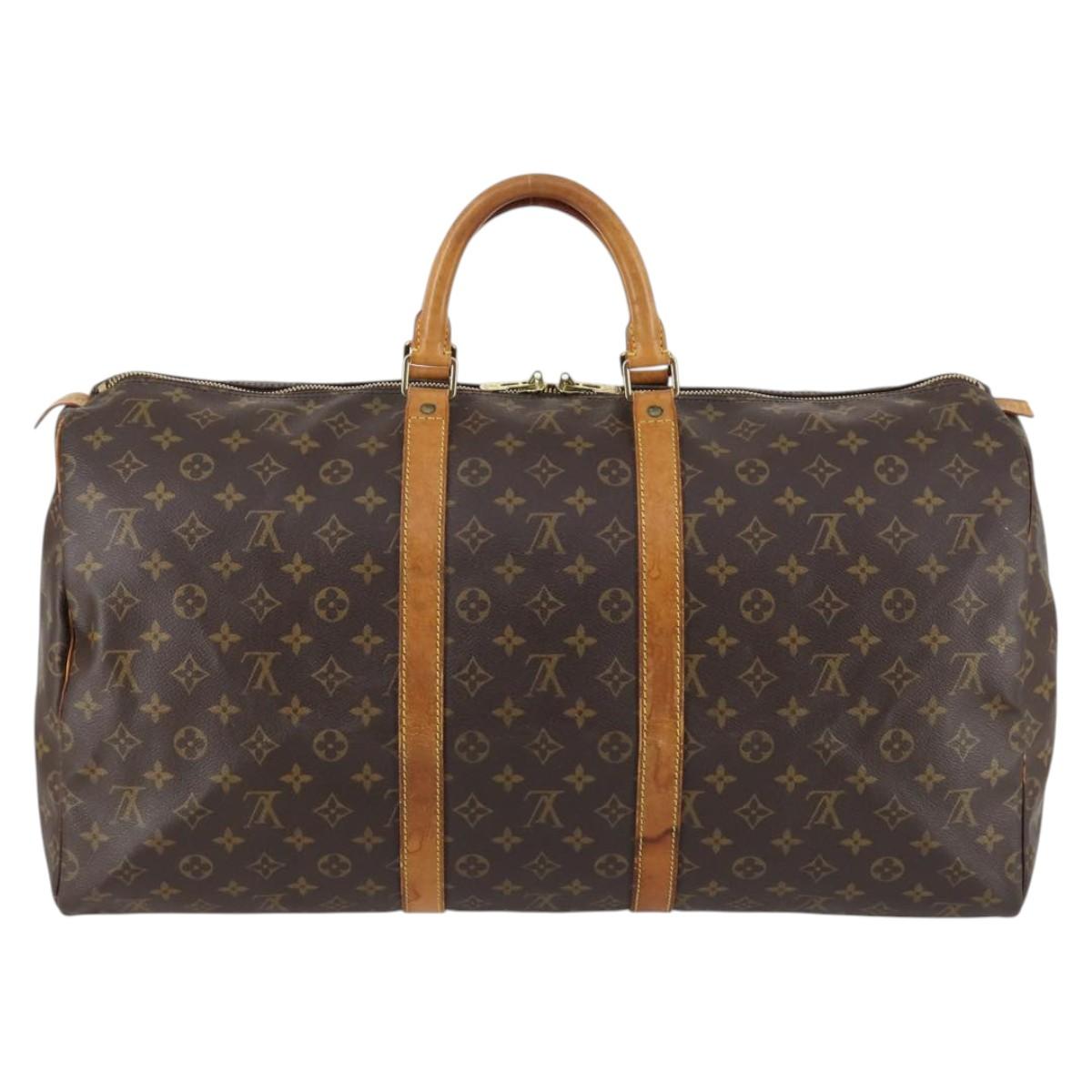 LOUIS VUITTON Monogram Keepall 55 Boston Bag M41424 LV Auth 142781