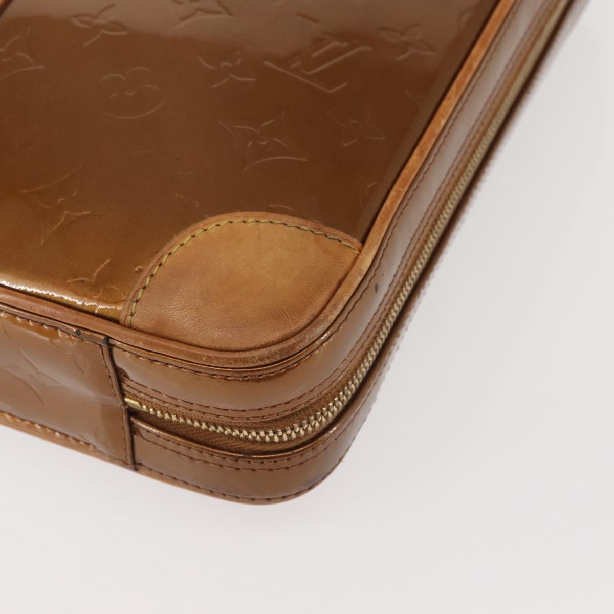 LOUIS VUITTON Monogram Vernis Van Damme Hand Bag Bronze M91125 LV Auth 142789