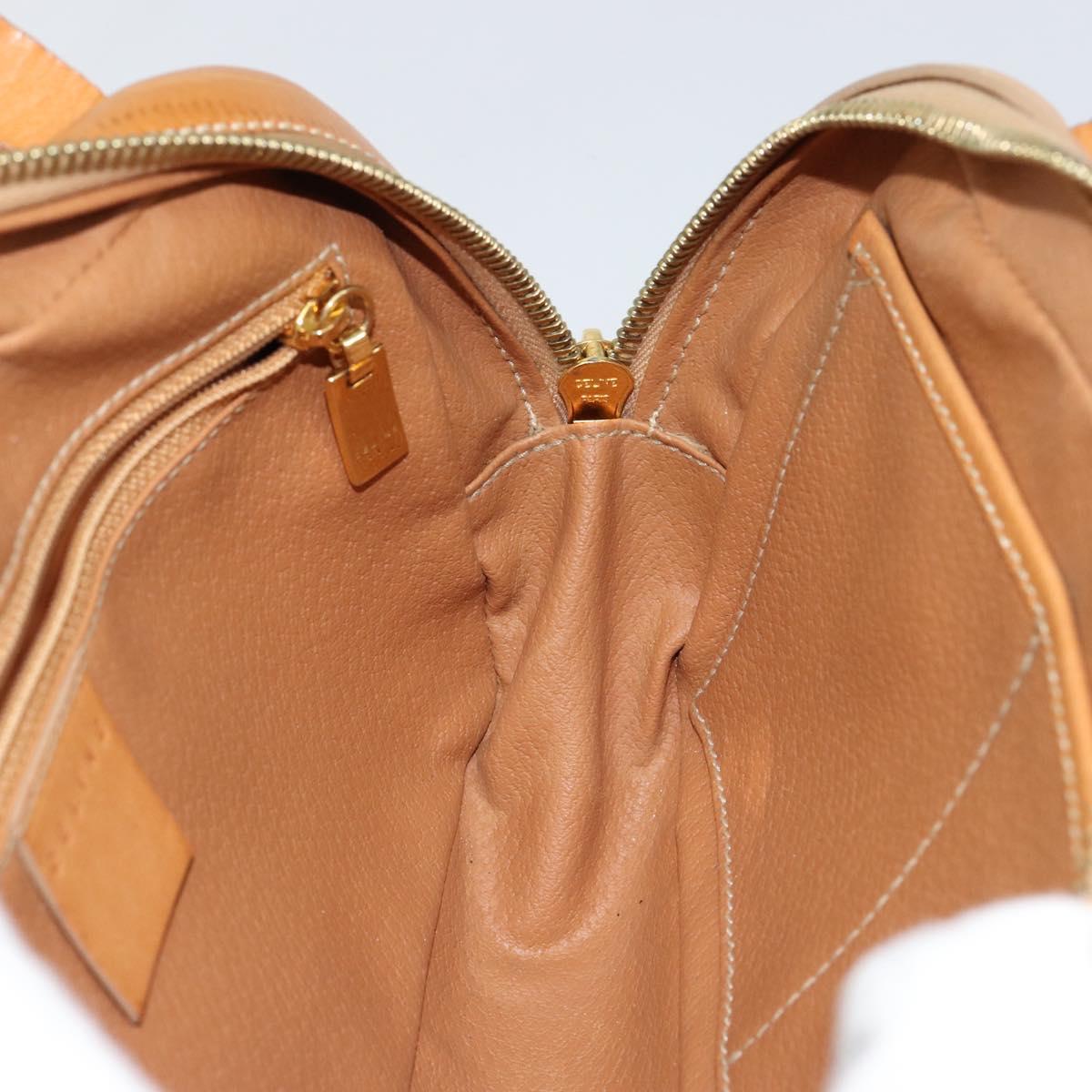 CELINE Macadam Canvas Hand Bag PVC Beige Gold Auth 142798