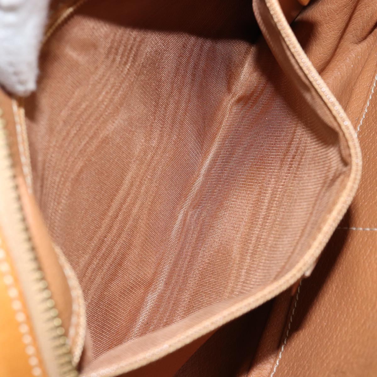 CELINE Macadam Canvas Hand Bag PVC Beige Gold Auth 142798