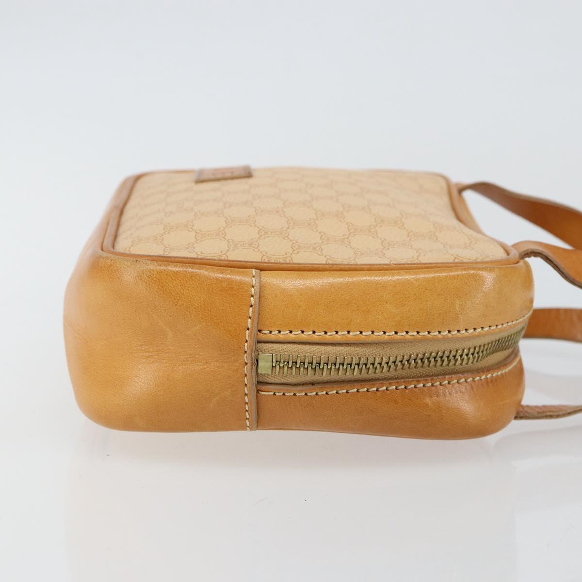 CELINE Macadam Canvas Hand Bag PVC Beige Gold Auth 142798