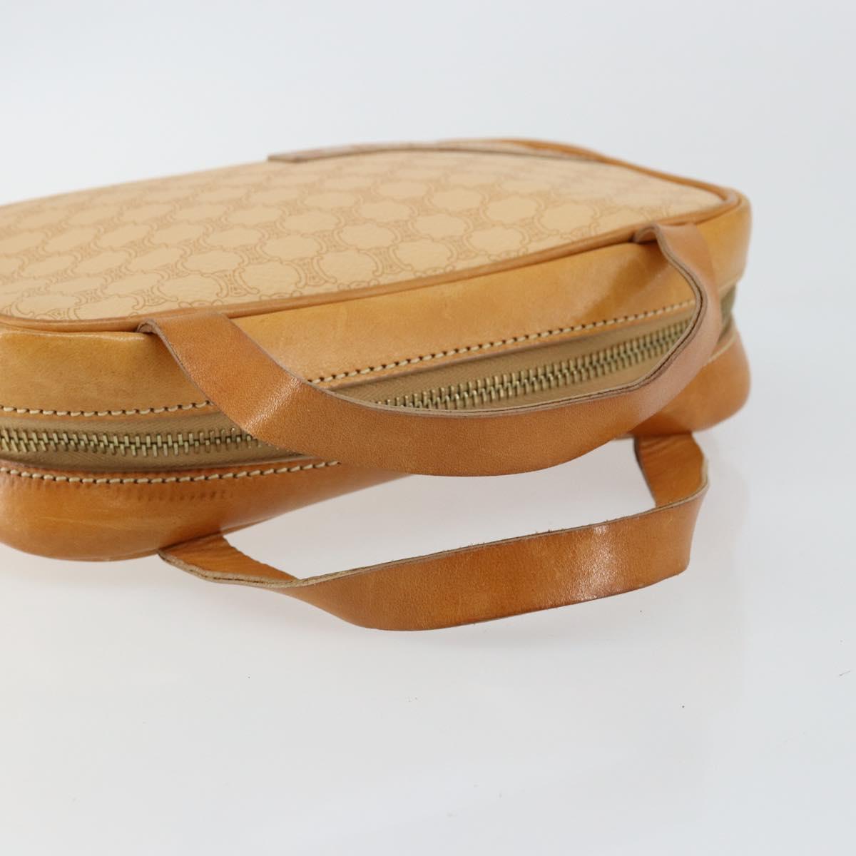 CELINE Macadam Canvas Hand Bag PVC Beige Gold Auth 142798