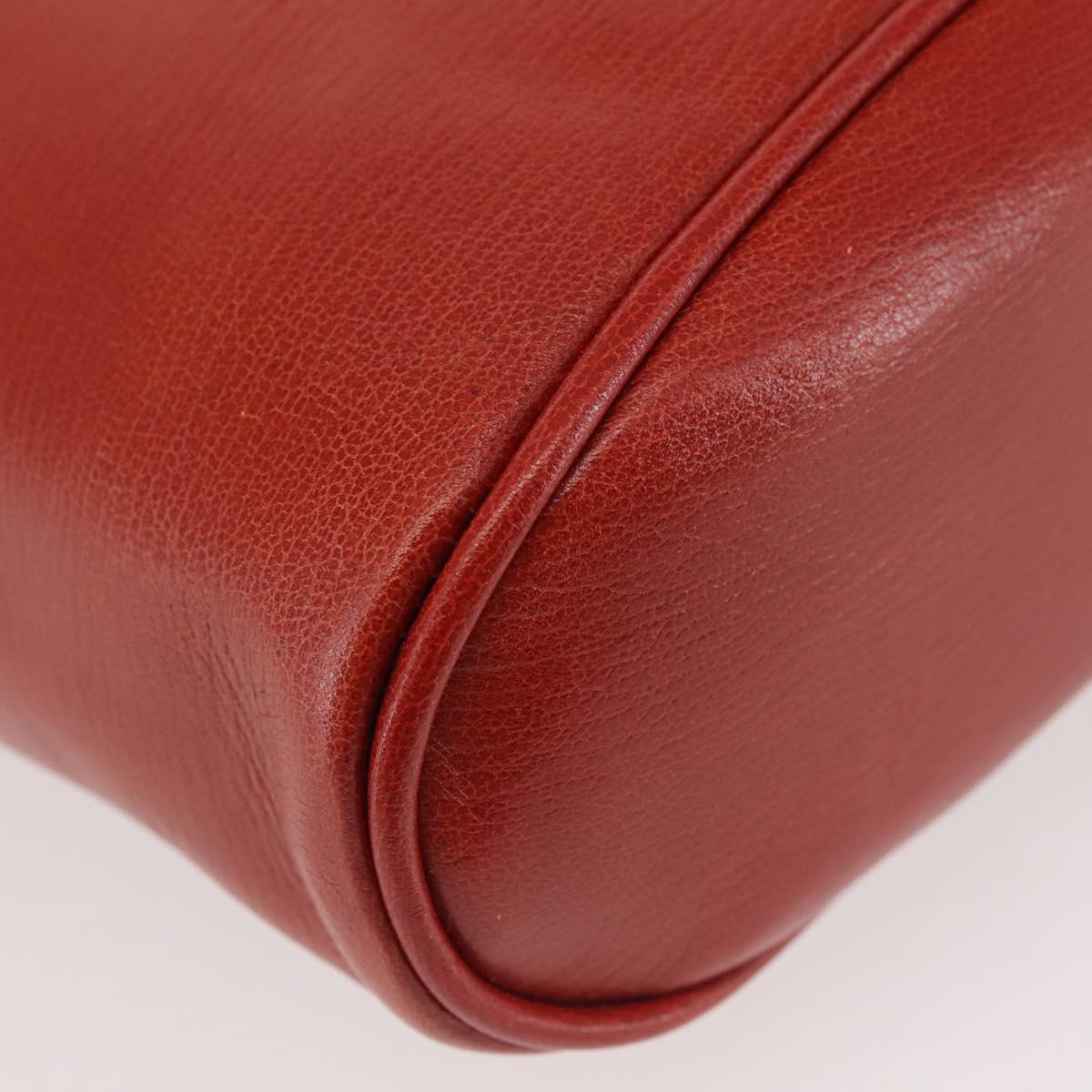 LOEWE Velazquez Hand Bag Leather Red Gold Auth 142809