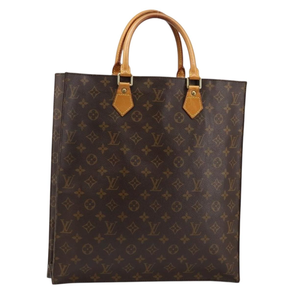 LOUIS VUITTON Monogram Sac Plat Hand Bag M51140 LV Auth 142812