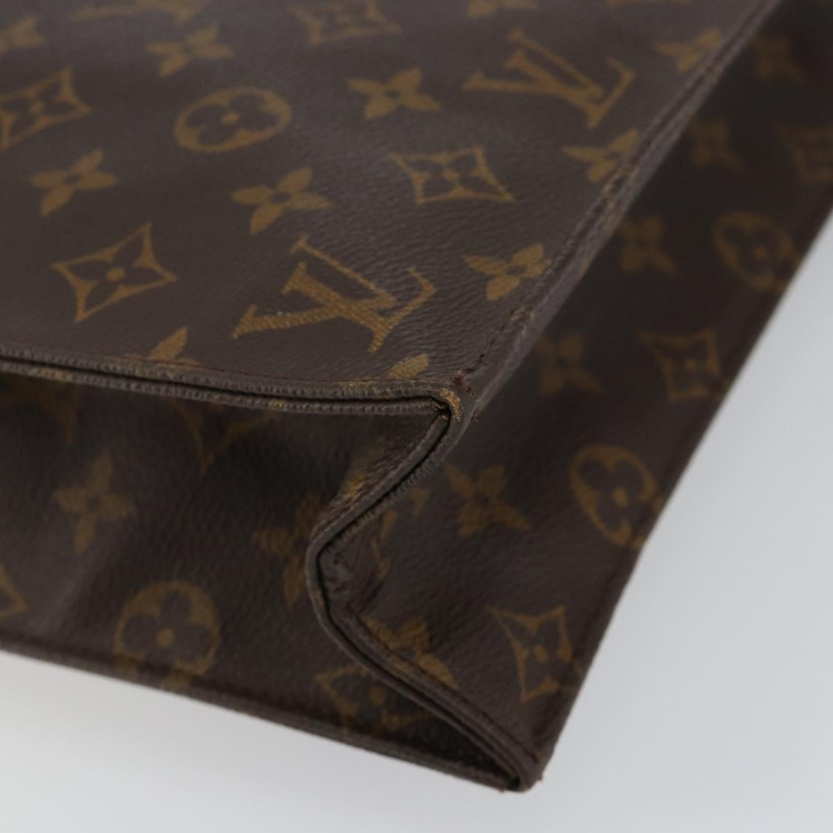 LOUIS VUITTON Monogram Sac Plat Hand Bag M51140 LV Auth 142812