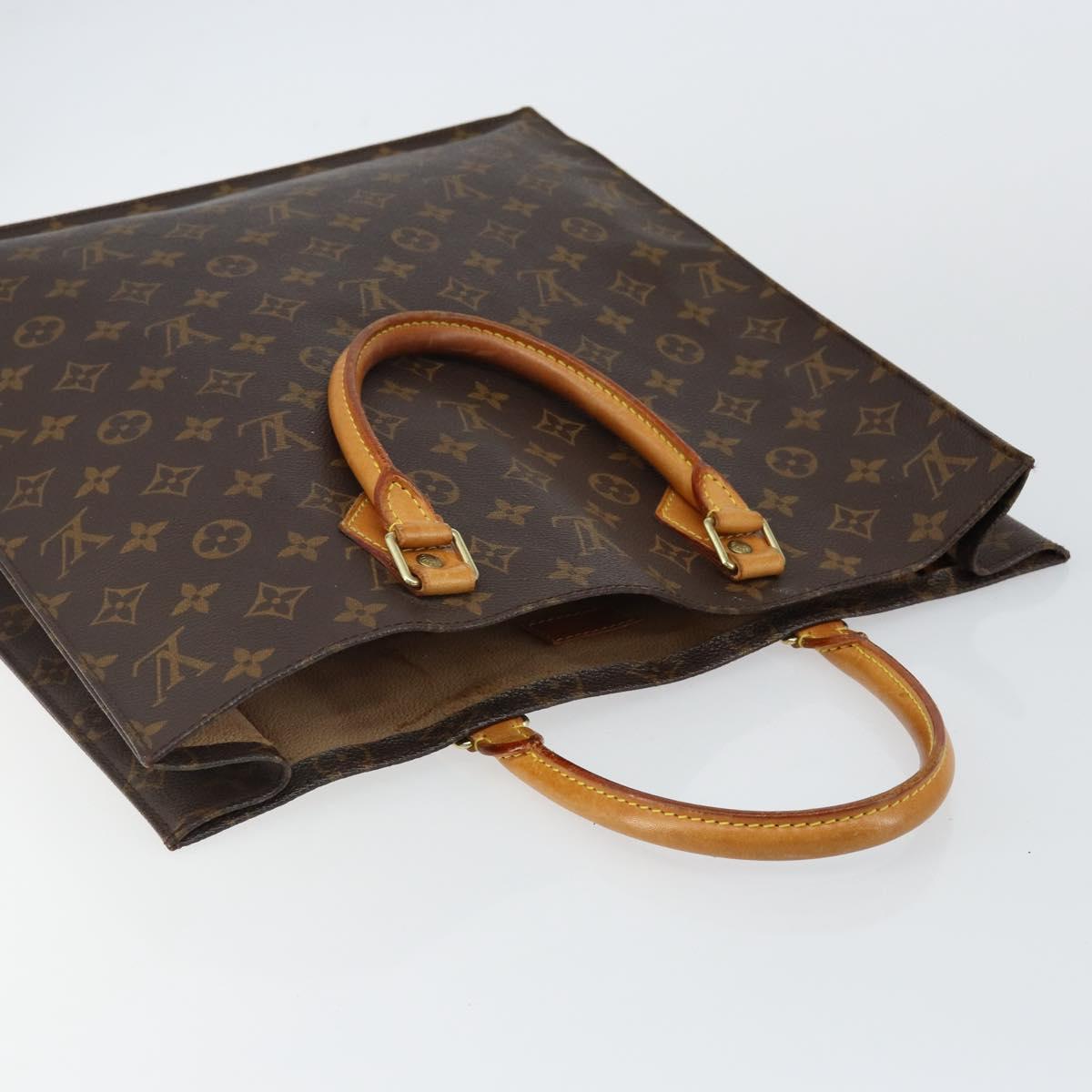 LOUIS VUITTON Monogram Sac Plat Hand Bag M51140 LV Auth 142812