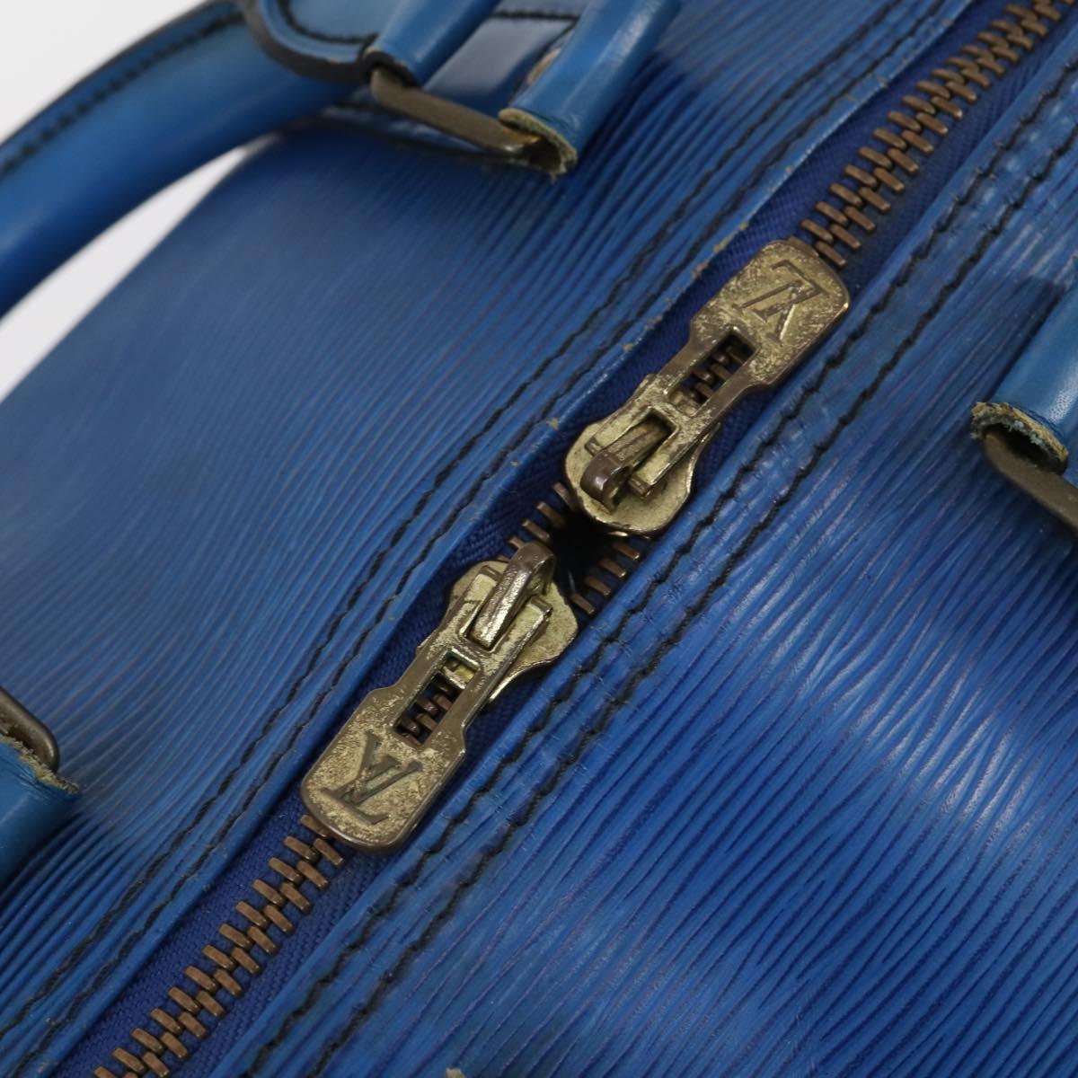 LOUIS VUITTON Epi Keepall 45 Boston Bag Blue M42975 LV Auth 142820