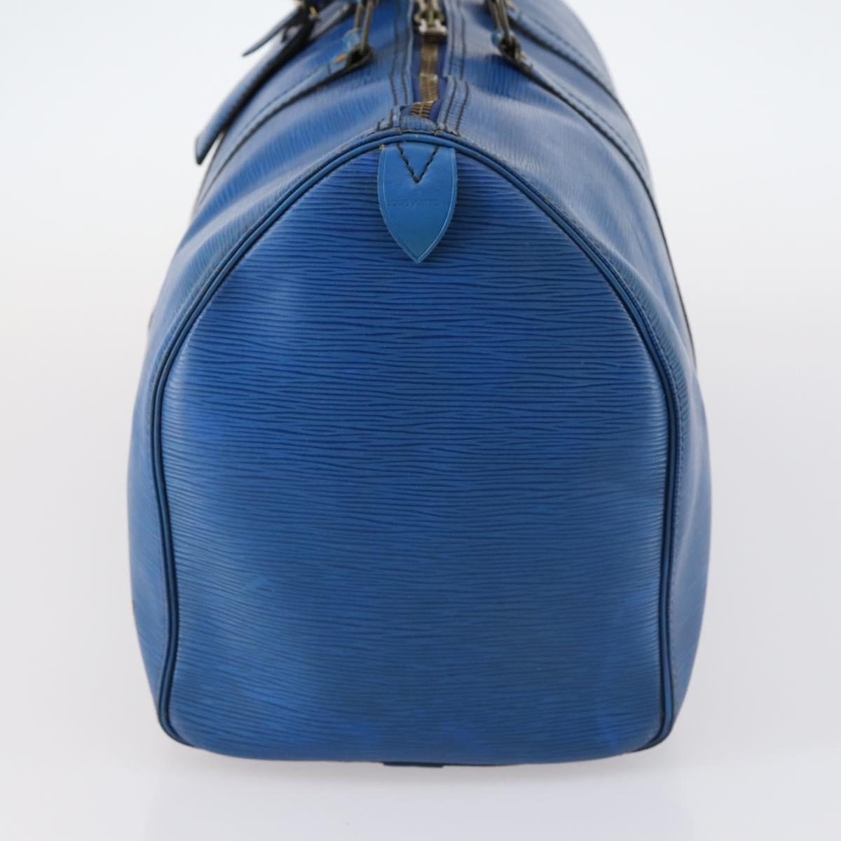 LOUIS VUITTON Epi Keepall 45 Boston Bag Blue M42975 LV Auth 142820