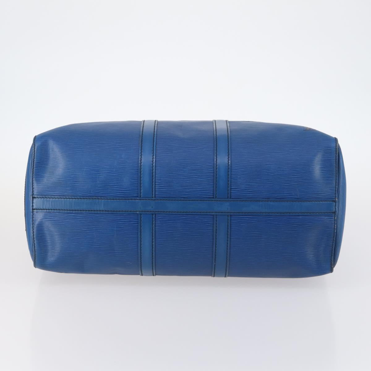LOUIS VUITTON Epi Keepall 45 Boston Bag Blue M42975 LV Auth 142820