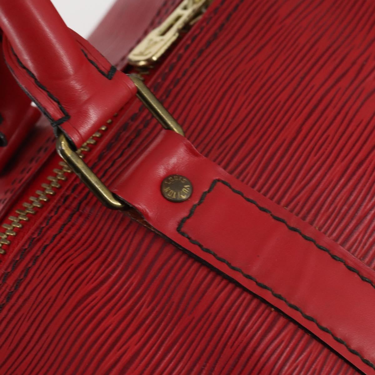 LOUIS VUITTON Epi Keepall 50 Boston Bag Red M42967 LV Auth 142821