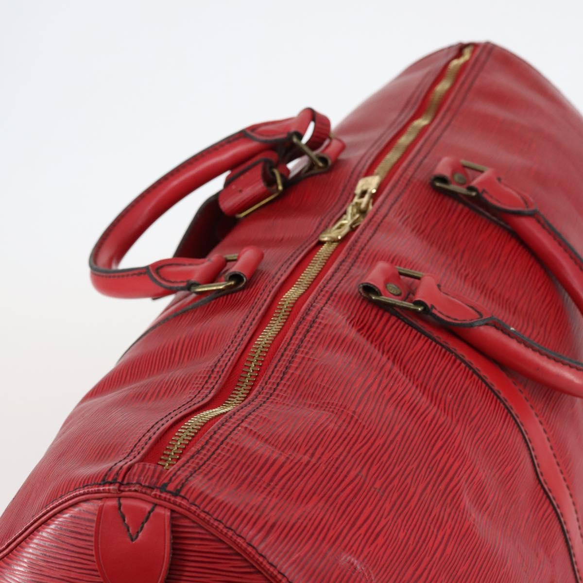 LOUIS VUITTON Epi Keepall 50 Boston Bag Red M42967 LV Auth 142821