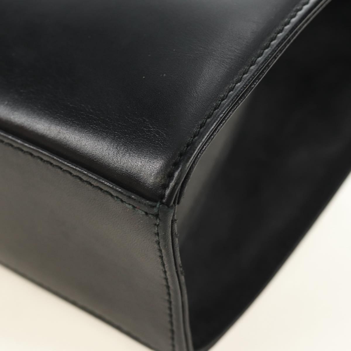 Salvatore Ferragamo Gancini Shoulder Bag Leather Black Gold Auth 142822